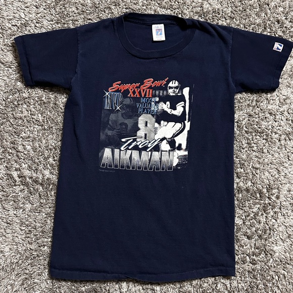 Vintage 1993 Troy Aikmen Dallas Cowboys Super Bowl MVP Shirt - Picture 2 of 3